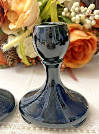 Saint Alexis Black by FOSTORIA 1920's rare candle stick holders