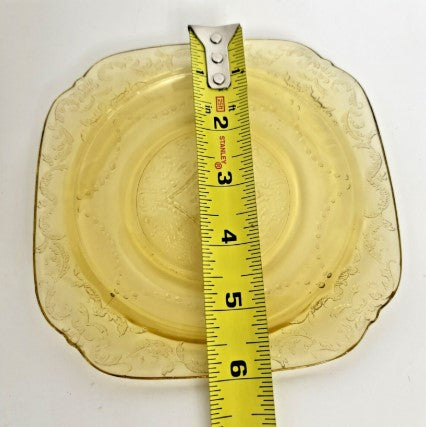 Federal Glass Madrid Bread Plates Yellow Depression  Glass Set of 7