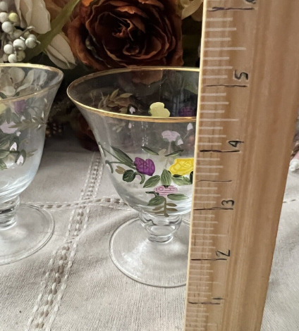 Wine Glasses - Old Country Roses (Hand painted, Gold Trim) by Royal Albert