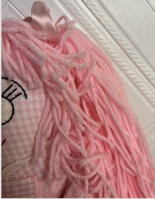 Pink handmade gingham ragdoll 24 Inches