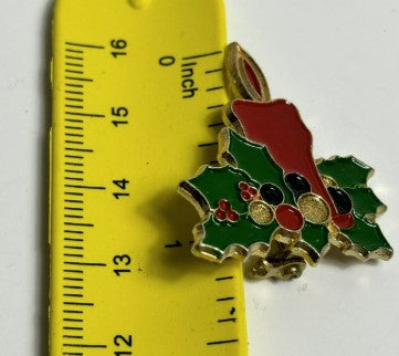 brooch christmas candle enamel 1.25 Inches