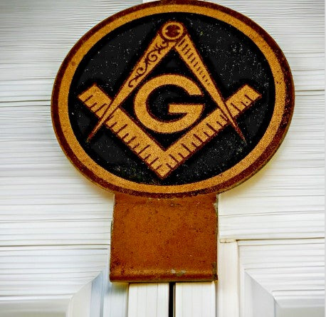 FreeMason License plate emblem metal  4 Inches