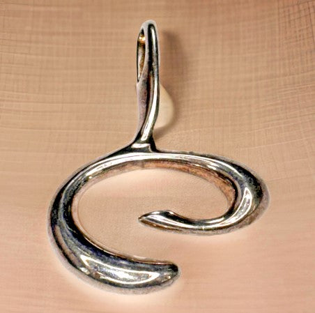 Pendant-  Premier Pendant Silver Toned Swirl Plain Design