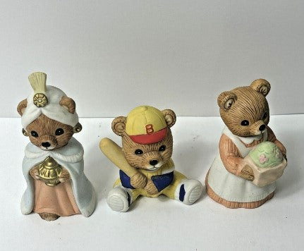 Mixed Set of Homco Bear Lot ~ 5 Pieces