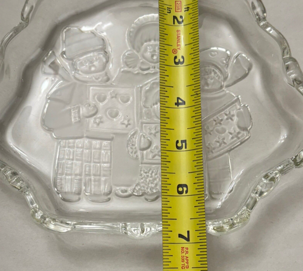 Vintage Mikasa Crystal Clear Glass Carolers Sweet Candy Dish 7 inches