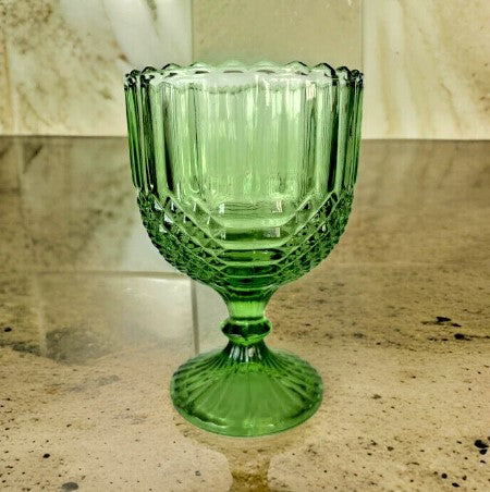 Anchor Hocking Wintergreen Goblet, 6 Inches Chalice