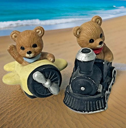 Homco Bears Set #1463 Transportation ~ Set of 2