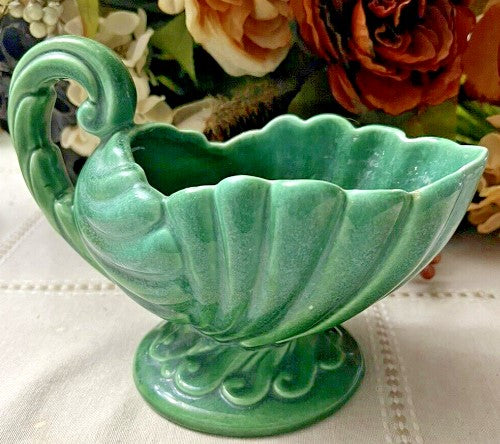 Vintage Haeger Green Ceramic Planter ( See Pics )