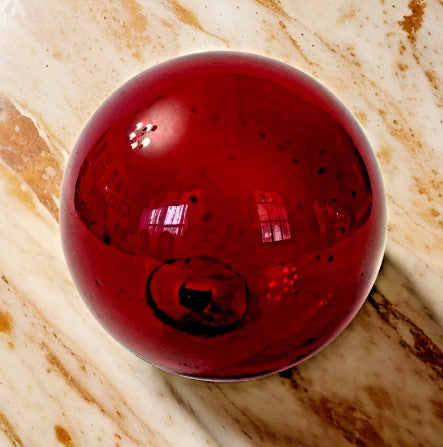 Blenko ruby red glass ball  3 inches Vintage