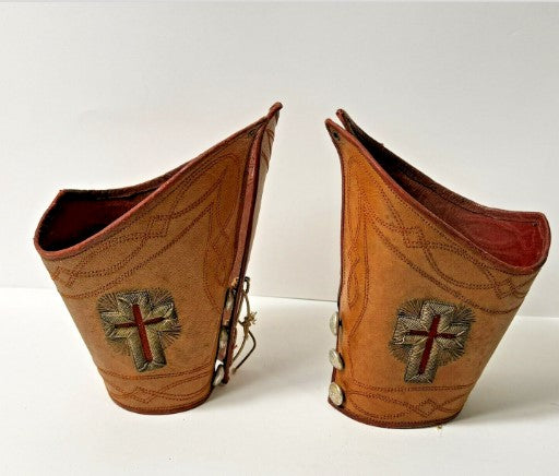 Templar Knight Leather Gauntlets Freemason Masonic