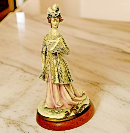 Armani  figurine  Signed Bruno Merli Handmade   Lady Morning Press 10 Inches