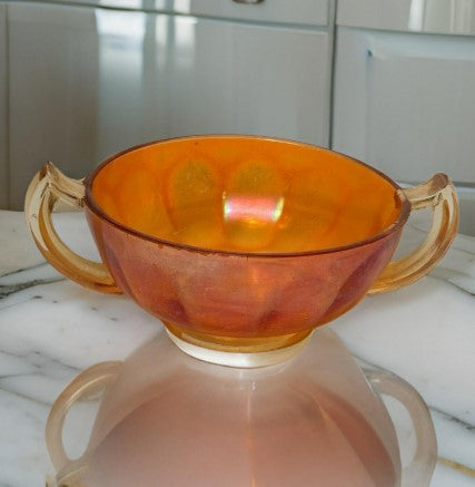 Carnival Marigold  Sugar Bowl Vinatge  5 inches x 2 Inches