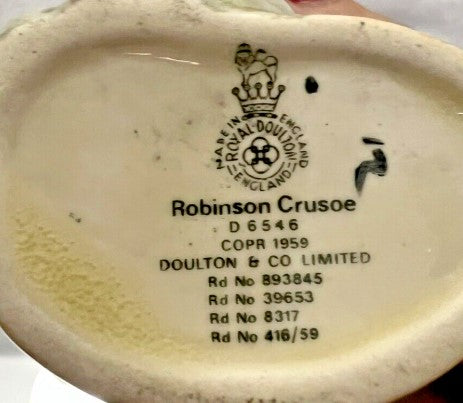 Royal Doulton Character Jug Robinson Crusoe, mini  D 6532 - 1959