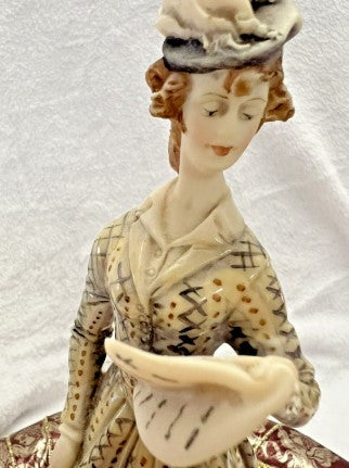 Armani  figurine  Signed Bruno Merli Handmade   Lady Morning Press 10 Inches