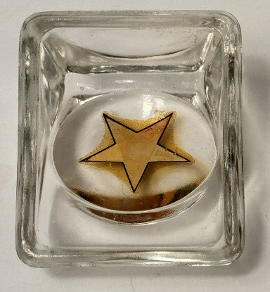 Antique Masonic Eastern Star Glass Paperweight 2.5 inches