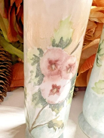 Pair Porcelain Pottery Flower Vase 6 inches