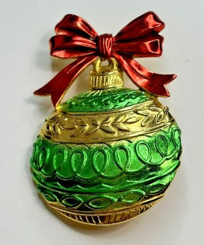 Brooch - JJ Jonette Large Festive Christmas Ornament 2 inches