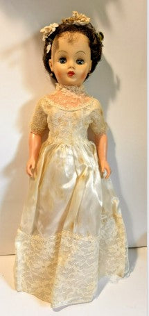 Vintage 20” inches tall Hard Plastic Wedding/Bride Doll ( see Pics)