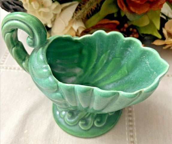 Vintage Haeger Green Ceramic Planter ( See Pics )