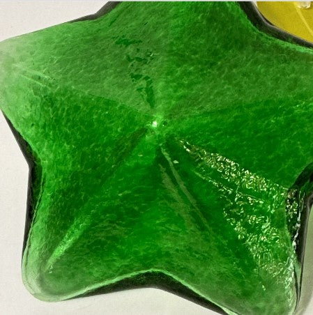 Kitras  Art Glass  Green Star 4.5 Inches with tag