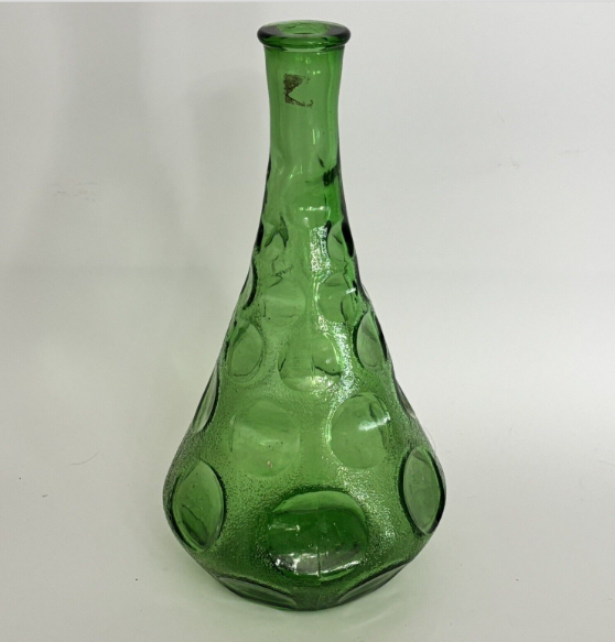 Coin Dot Decanter Genie Bottle Emerald Green Made in Italy No Stopper