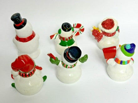 Snowmen- Lot of  11 small Ceramic  Christmas winter