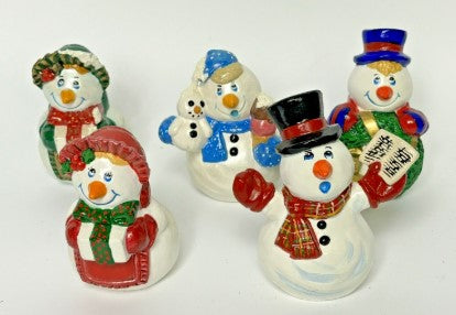 Snowmen- Lot of  11 small Ceramic  Christmas winter