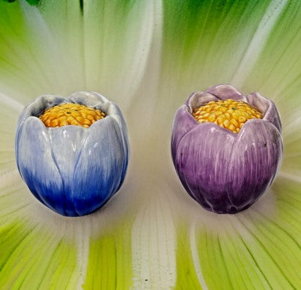 Purple And Blue Flower Salt And Pepper Shaker