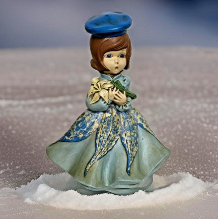 Atlantic Mold Ceramic Singing Flower Girl Figurine Statue Hand Painted Vintage