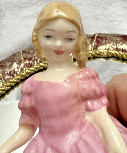 Vintage Royal Doulton "Rose" HN 1368 Girl in Pink Dress Porcelain Figurine 4.7 "