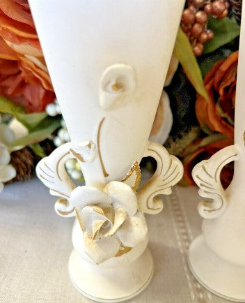 Pair Porcelain Pottery Flower Vase 6 inches