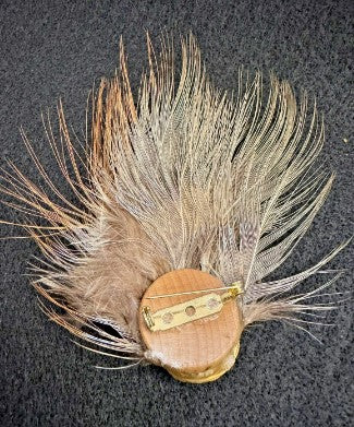 Brooch Feather with large pearl 3.5 Inches