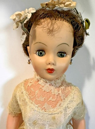 Vintage 20” inches tall Hard Plastic Wedding/Bride Doll ( see Pics)