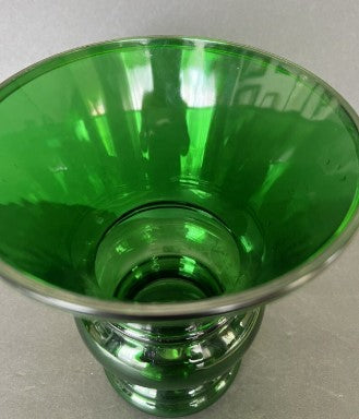 Vintage Emerald Green Glass Napco 8” Tall Vase Made In Cleveland USA - MINT