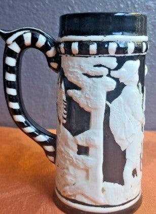 Black And White Ceramic Stein 6 Inches( see Pics)