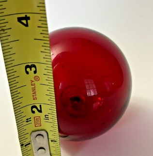 Blenko ruby red glass ball  3 inches Vintage