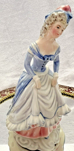 Goldcrest Creation Rendezvous By P. Porcher Figurine #818 Lady In Blue Dress