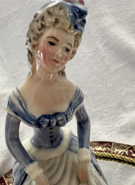 Goldcrest Creation Rendezvous By P. Porcher Figurine #818 Lady In Blue Dress