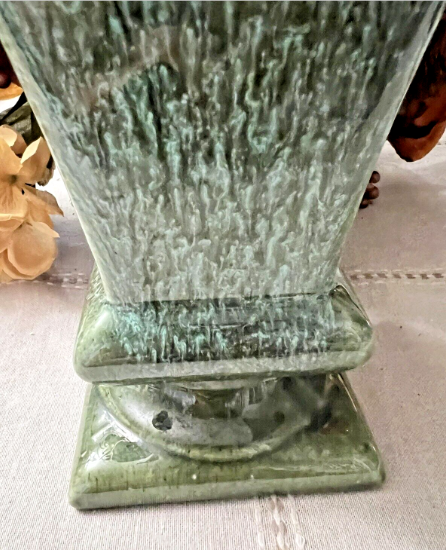 Vintage 1979 Haeger  Pottery Vase Green 9.5 Inches