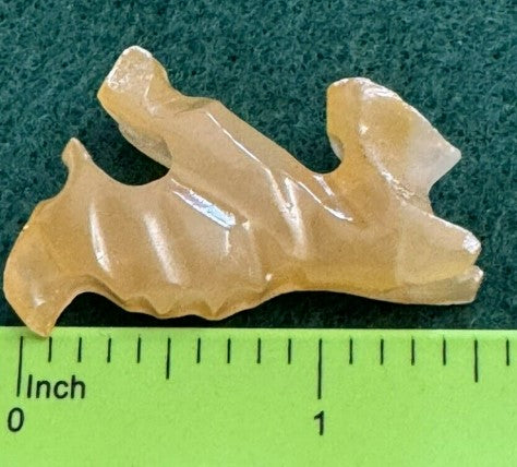 Quartz Scottish Terrier Carved Rock Scotty Dog Figurine 1x1.5 inches