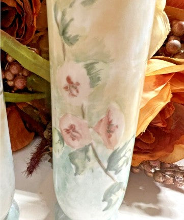 Pair Porcelain Pottery Flower Vase 6 inches