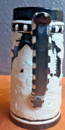 Black And White Ceramic Stein 6 Inches( see Pics)