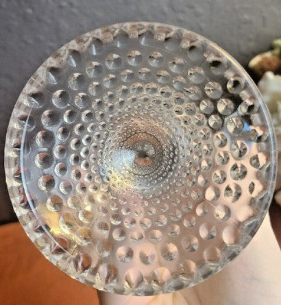 Hobnail Glass Ivy Ball Globe Vase Clear Duncan Miller 7 Inches