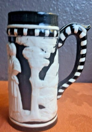 Black And White Ceramic Stein 6 Inches( see Pics)