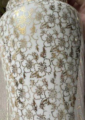 Pair Vintage Le Mieux China  24K Gold Hand Painted Porcelain Vases