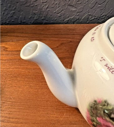 Teapot Dayspring Porcelain 12 Oz Floral Inspirational Scripture Psalms 9:1