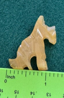 Quartz Scottish Terrier Carved Rock Scotty Dog Figurine 1x1.5 inches