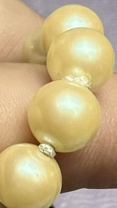 Pearl Necklace  Knotted 22 Inches Cream Fish Hook Fastner