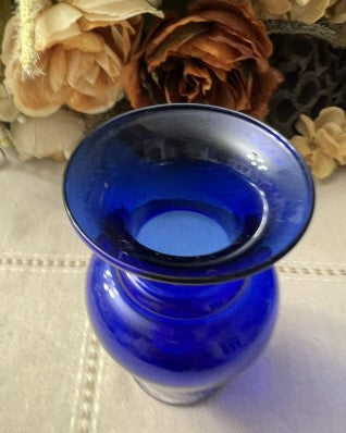 Blue Cobalt Vase  6 inches Vintage