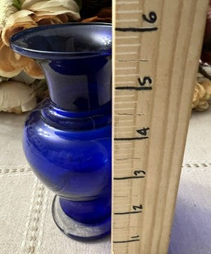 Blue Cobalt Vase  6 inches Vintage